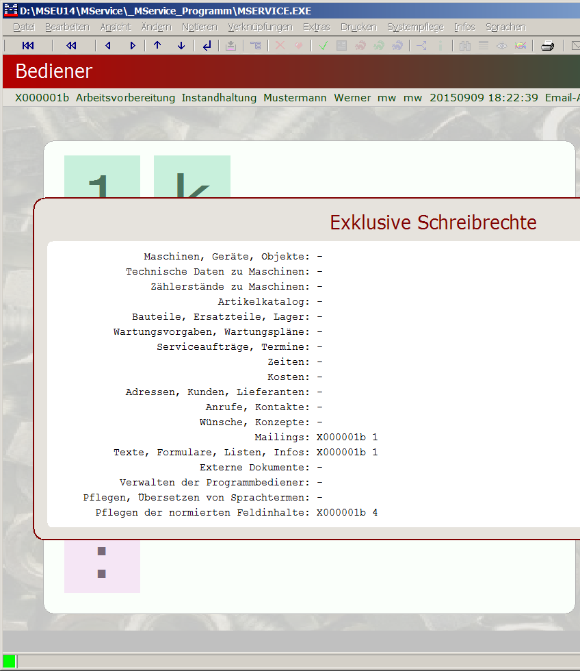 Schreibrechte aller Bediener