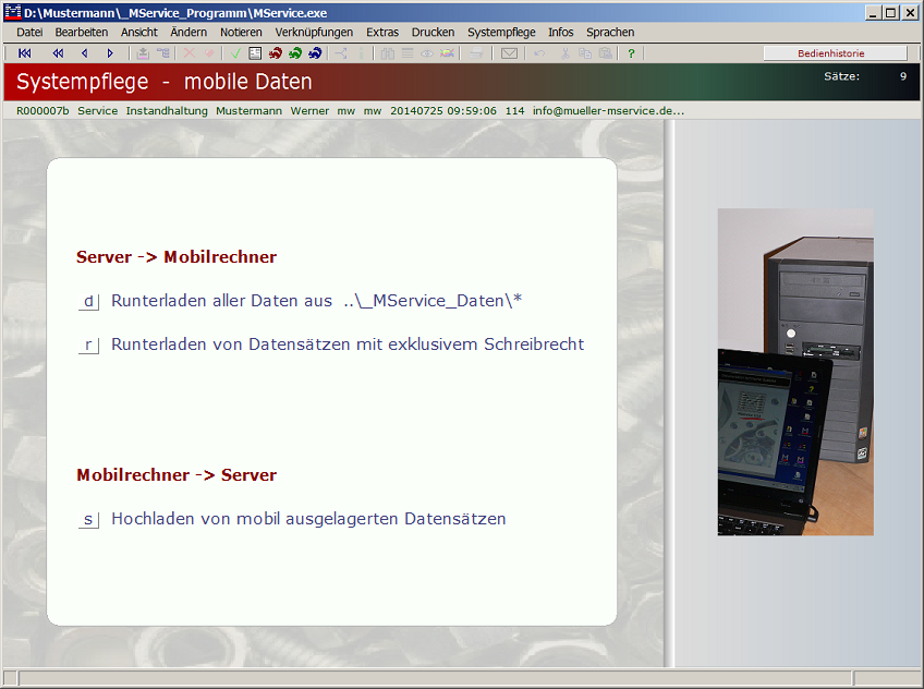 Themenmenü Mobilrechner